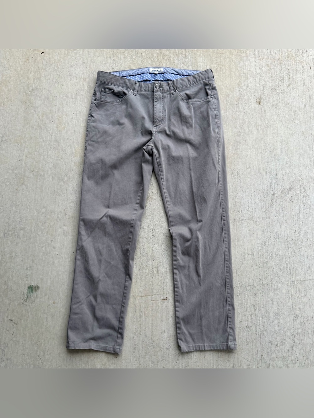 Peter Millar Chino Pants Men Size 34 Gray Straight Fit Cotton Stretch Golf